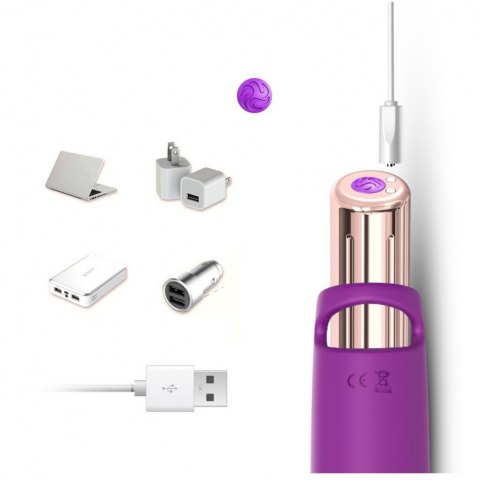 Wibrator punktu G na palec nakładka 9 trybów 11 cm fioletowy Boss Series Joy