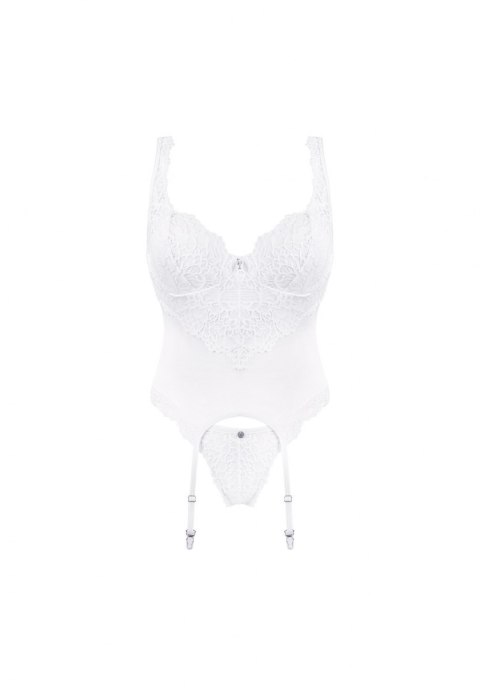 Bielizna-Amor Blanco gorset i stringi biały L/XL Obsessive