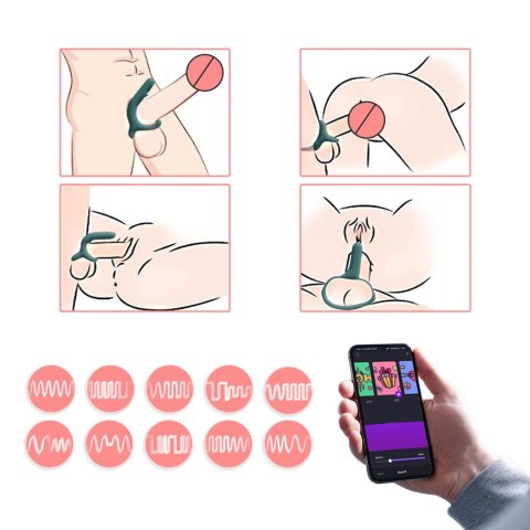 Pierścień na penisa sterowany przez APP Magic Rise