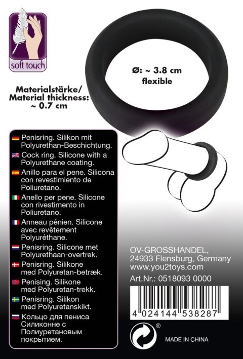 Pierścień na penisa ring erekcyjny dłuższy sex 3,8cm Black Velvets