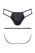 Męskie stringi z wetlooka z otwartym tyłem i elementem dekoracyjnym xl Regnes Fetish Planet
