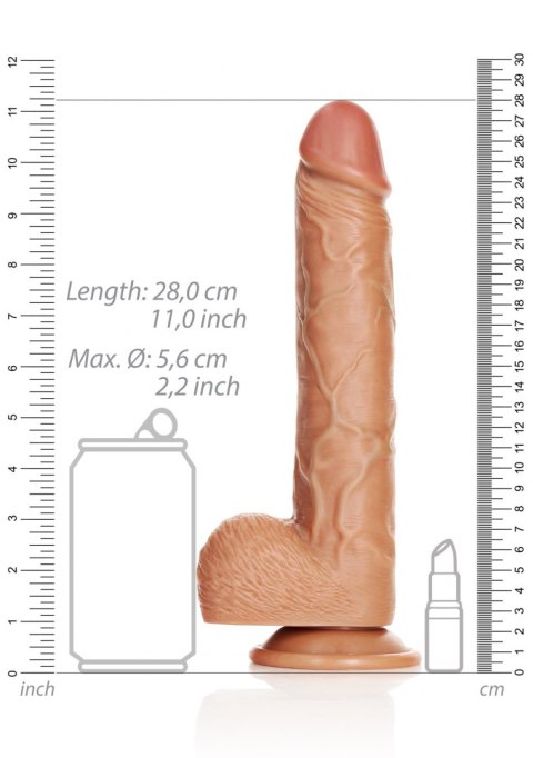 Straight Realistic Dildo Balls Suction Cup - 10""/ 25,5 cm RealRock