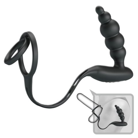 Zestaw erotyczny 4 cz. plug ring nakładka penisa