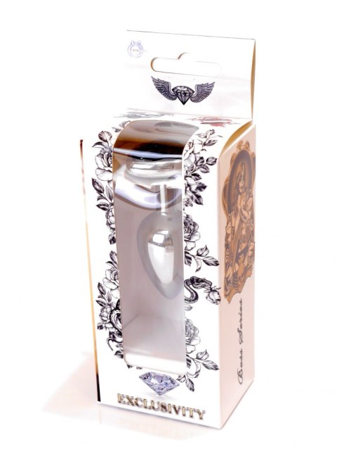 Korek analny stalowy plug kryształ serce 7cm Boss Series HeavyFun