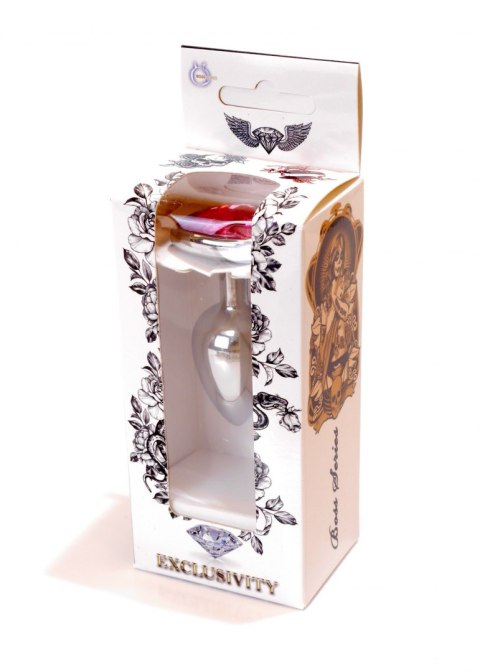 Plug analny korek stalowy kryształ serce 7cm Boss Series HeavyFun