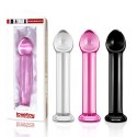 Szklane czarne dildo z prostym trzonem i główką Lovetoy