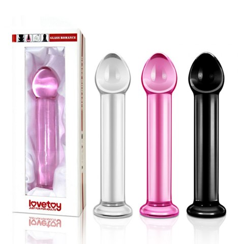 Szklane czarne dildo z prostym trzonem i główką Lovetoy