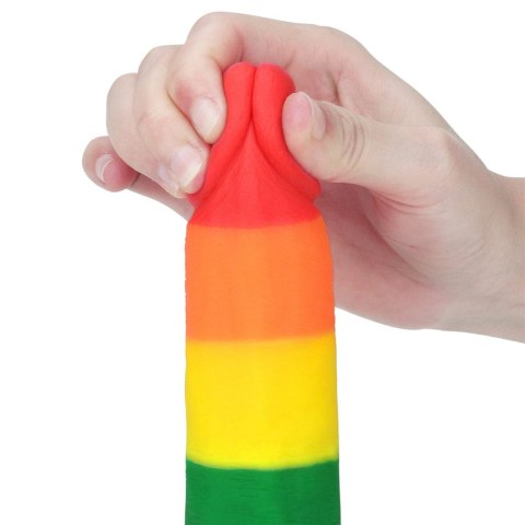 Dildo tęczowe giętkie silikonowe przyssawka 19,5cm Lovetoy