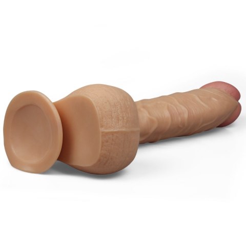 Lekko zakrzywione cieliste dildo z przyssawką 33cm Lovetoy