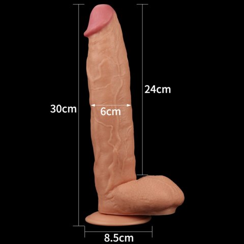 Śniady żylasty penis duże dildo z przyssawką 30 cm Lovetoy