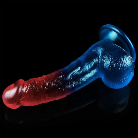 Duże dwukolorowe dildo giętkie z przyssawką 20 cm Lovetoy