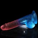 Dwukolorowe silikonowe dildo gumowe z przyssawką Lovetoy