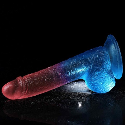 Dwukolorowe silikonowe dildo gumowe z przyssawką Lovetoy