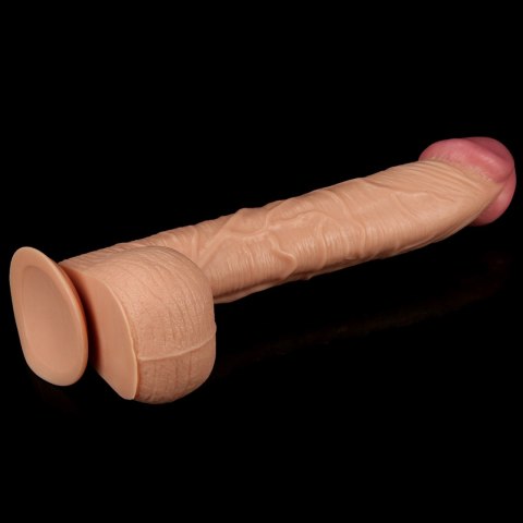 Lekko zakrzywione cieliste dildo z przyssawką 33cm Lovetoy