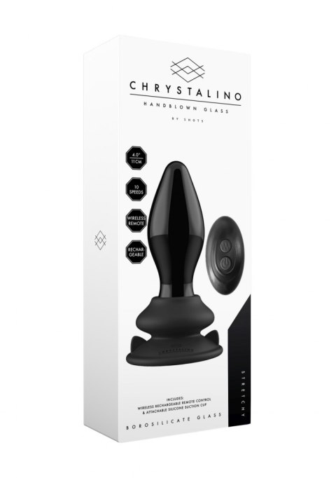 Szklane dildo z wibracjami z przyssawką na pilot Chrystalino