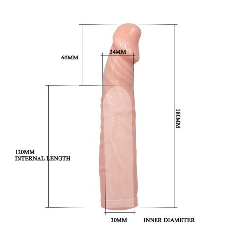 NAKŁADKA przedłużka penisa 18cm BAILE