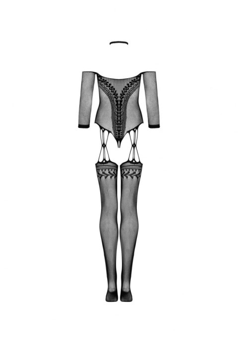 Strój erotyczny koronka bodystocking czarne S/M/L Obsessive