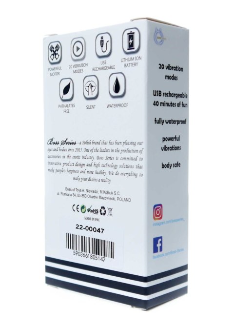 Wibrator podręczny klasyczny masażer 10cm 20 tryb Boss Series Magic