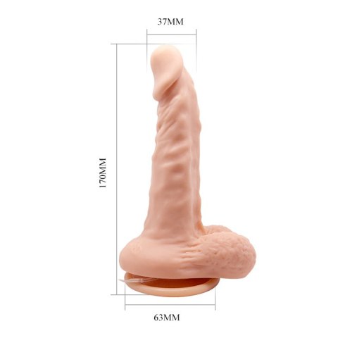 Penis z jądrami wibrujące dildo z przyssawką mocne BAILE