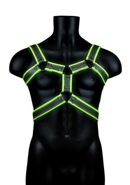 Body Harness - Glow in the Dark - Neon Green/Black - L/XL Ouch!