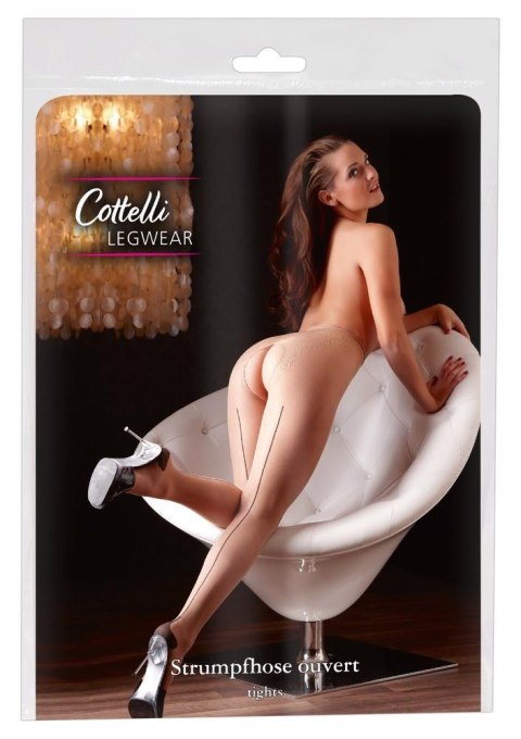 Rajstopy z dziurką beżowe 1/XS Cottelli Legwear