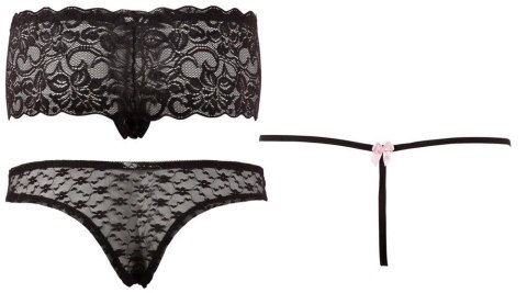 Majtki czarne 3 sztuki M Cottelli LINGERIE