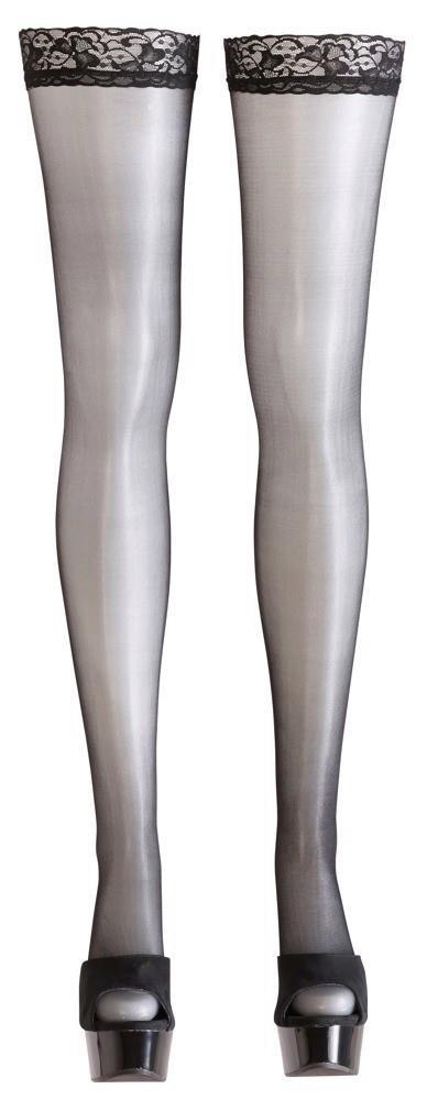 POŃCZOCHY SAMONOŚNE ZE SZWEM CZARNE 1/XS Cottelli