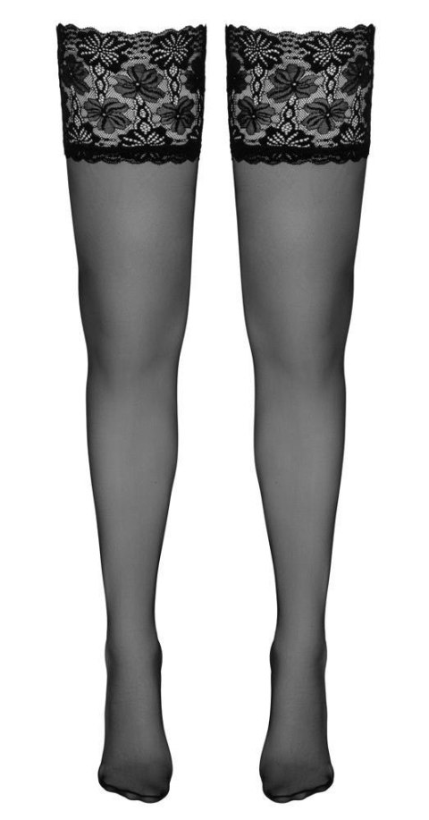 Pończochy czarne samonośne 7/3XL Cottelli LEGWEAR