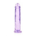 Żelowe fioletowe dildo z przyssawką waginalne i analne 22 cm RealRock