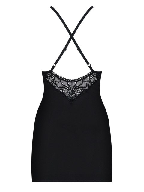 Komplet czarna koszulka sex stringi 828-che-1 l/xl Obsessive