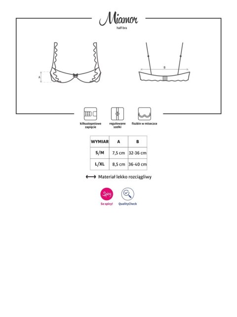 Półbiustonosz otwarty erotyczny sex obsessive l/xl Obsessive