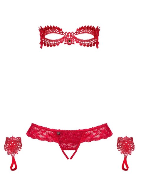 Komplet maska stringi rękawiczki obsessive l/xl Obsessive