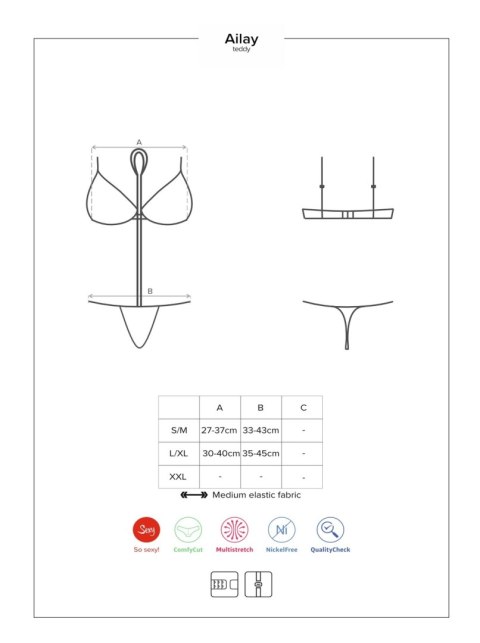 Komplet obroża biustonosz figi sex obsessive l/xl Obsessive