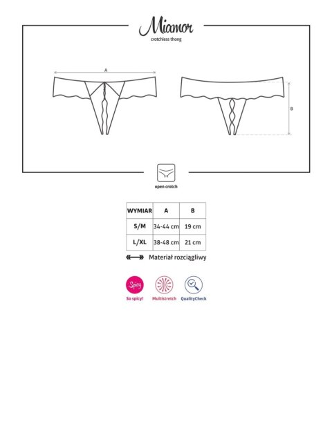 Stringi koronkowe rozcięte w kroku obsessive L/XL Obsessive