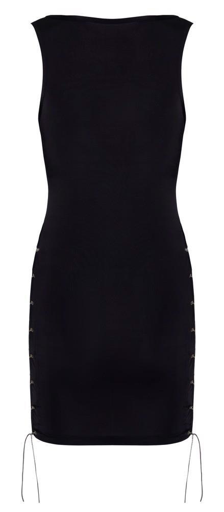 Sukienka czarna mini ze sznurowaniem S Cottelli PARTY