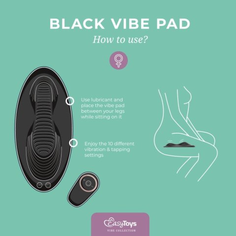 Vibe Pad Double Vibration with Remote Control - Black Easytoys