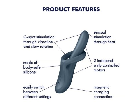 Stymulator 3 w 1 Heat flex 4 grey Satisfyer