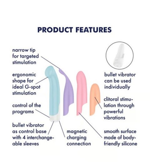 Wibrator 4 wymienne nasadki Playful Four Satisfyer