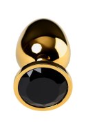 Gold anal plug TOYFA Metal with pink round-shaped gem Metal by TOYFA