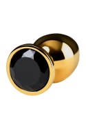 Gold anal plug TOYFA Metal with pink round-shaped gem Metal by TOYFA