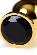 Gold anal plug TOYFA Metal with pink round-shaped gem Metal by TOYFA