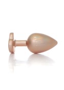 Plug-Jewellery Pearl Gold Heart PLUG- Clear L B - Series HeavyFun