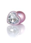 Plug-Jewellery Pearl Pink Heart PLUG- Clear L B - Series HeavyFun