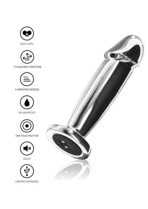 Buttplug Vibr. Penis Silver TOYJOY