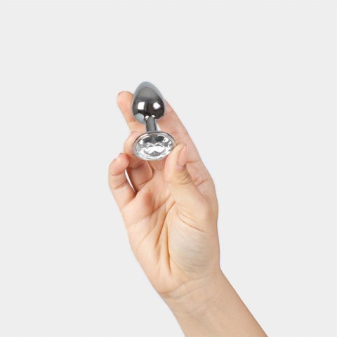 CLEAR CRYSTAL JEWELLED METAL BUTT PLUG Secret Play