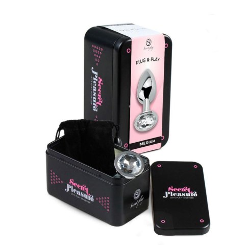 CLEAR CRYSTAL JEWELLED METAL BUTT PLUG Secret Play