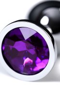 Silver anal plug TOYFA Metal,with a amethyst colored gem Metal by TOYFA