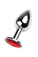 Silver anal plug TOYFA Metal,with a red gem Metal by TOYFA