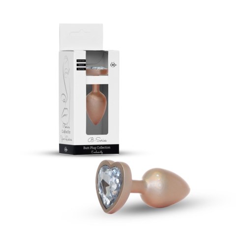 Korek analny Gold Heart PLUG- Clear S B - Series HeavyFun