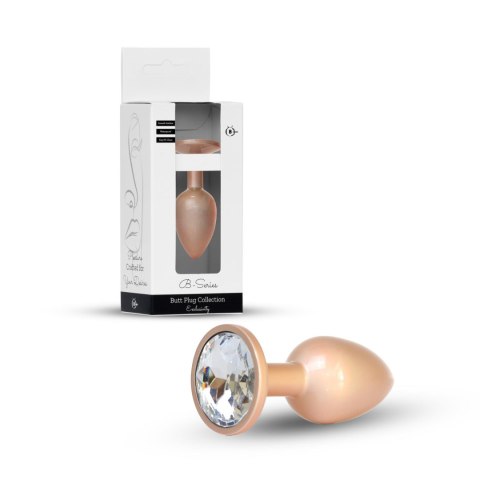 Korek Biżuteria Analna Gold PLUG- Clear S B - Series HeavyFun